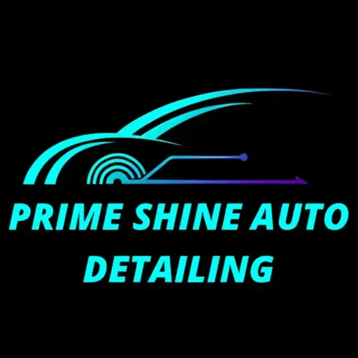 Prime Shine Auto Detailing logo with blue car silhouette