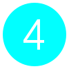 Cyan circle icon with the number four representing ceramic coating step four